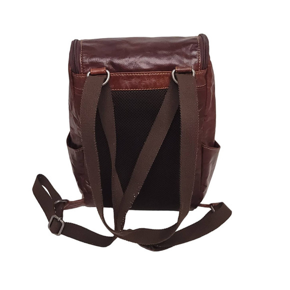 Jack Georges Voyager Convertible Backpack Leather Brown Cognac Unisex - Picture 3 of 7
